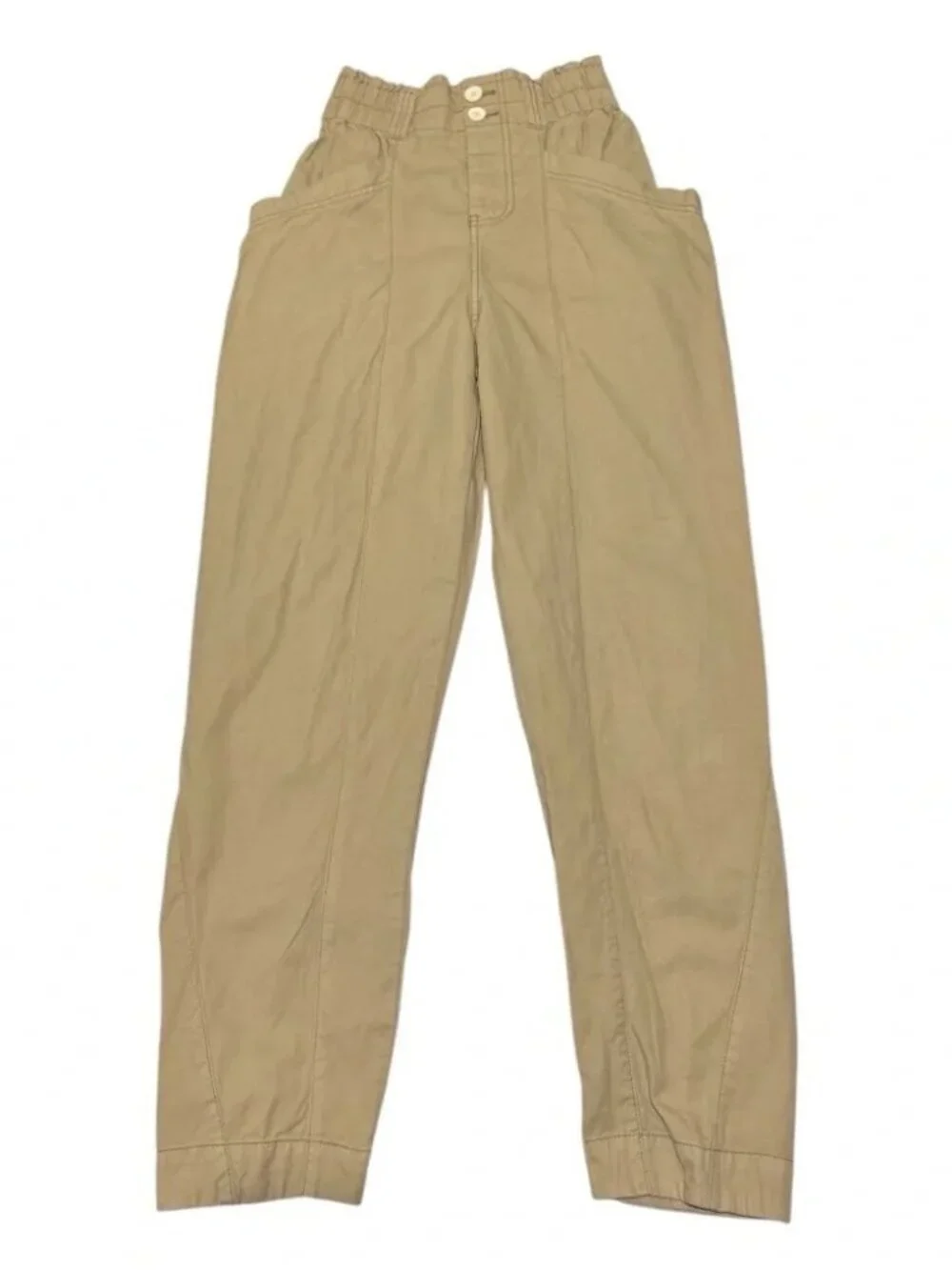 Free People Women’s Ready to Run Cinch-Waist Pants OB1235398 Parchment Size XS